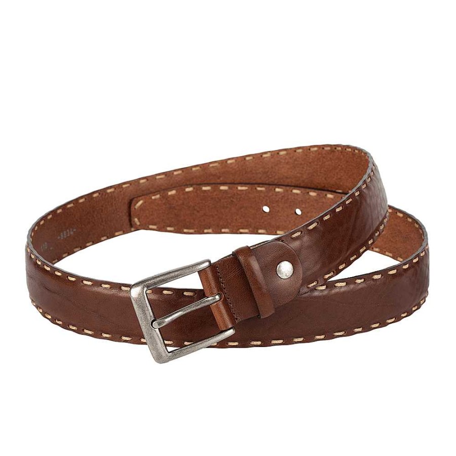 Men'S 07 14 | Belt 4.0 Cm With Decorative Stitching