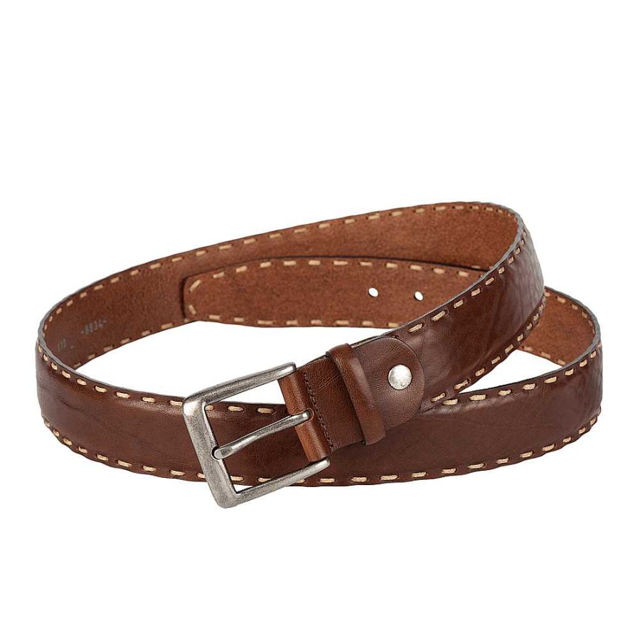 Men'S 07 14 | Belt 4.0 Cm With Decorative Stitching